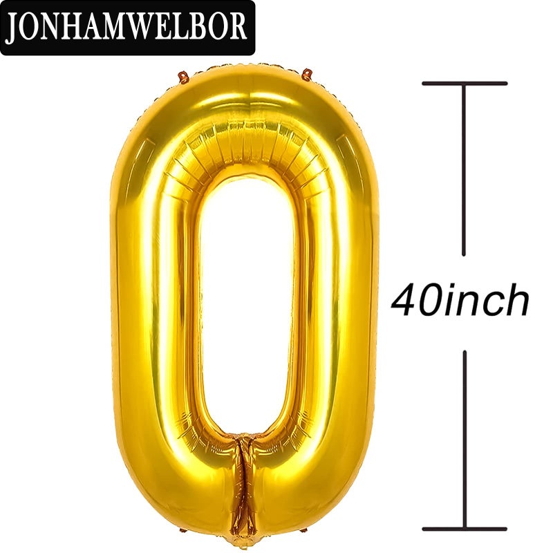 Jonhamwelbor 50 Number Balloons Gold Big Giant Jumbo Number 50 Foil Mylar Balloons for 50th Birthday Party Supplies 50 Anniversary Events Decorations - Image 3